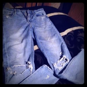 American Eagle mom jeans distressed
